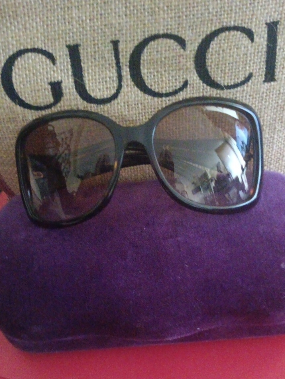Gucci Black & Brown Logo Glasses